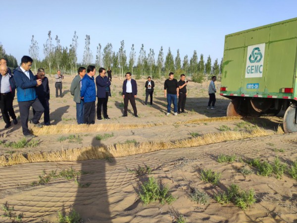 省科技廳副廳長巨有謙一行調(diào)研甘肅建投 全國荒漠化防治(機(jī)械治沙工程)試驗(yàn)示范基地 省科技廳副廳長巨有謙一行調(diào)研甘肅建投 全國荒漠化防治(機(jī)械治沙工程)試驗(yàn)示范基地